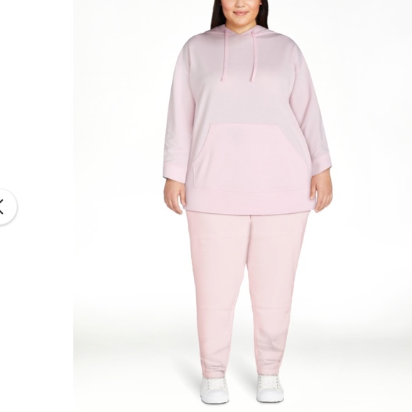 NEW Women 2 piece sweatsuit set Pull over Hoodie w Jogger Pants Pink M - Picture 3 of 17